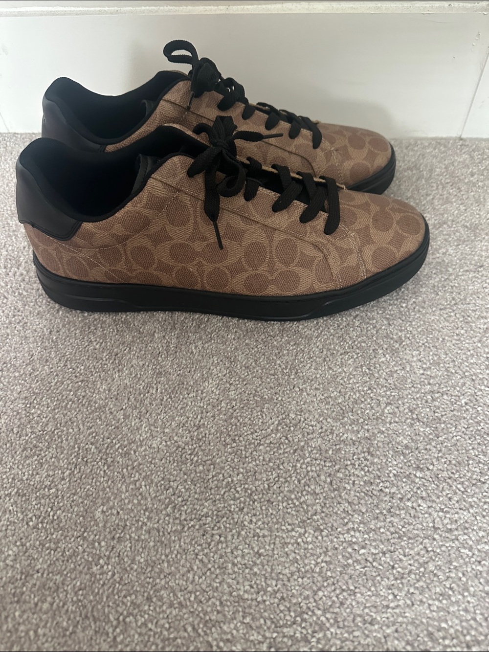 Coach Men’s Signature Canvas Low-Top Sneaker in Brown and Black